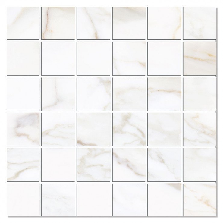 Marmor Mosaik Klinker Via Appia Vit Matt 30x30 (5x5) cm-0